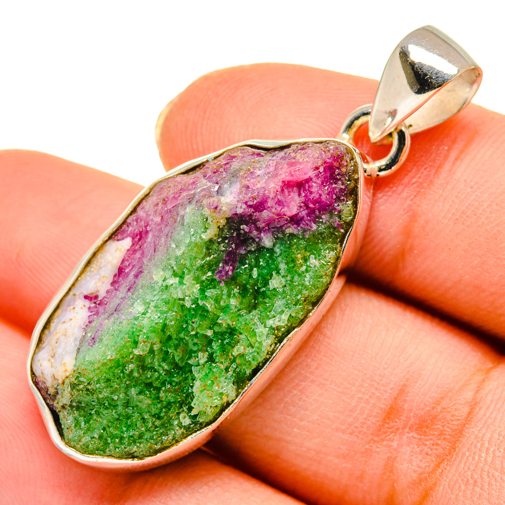 Ruby Zoisite Pendants handcrafted by Ana Silver Co - PD9502