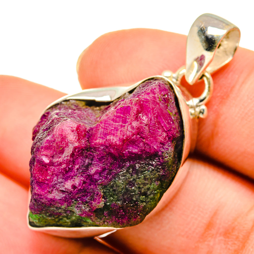 Ruby Zoisite Pendants handcrafted by Ana Silver Co - PD9503