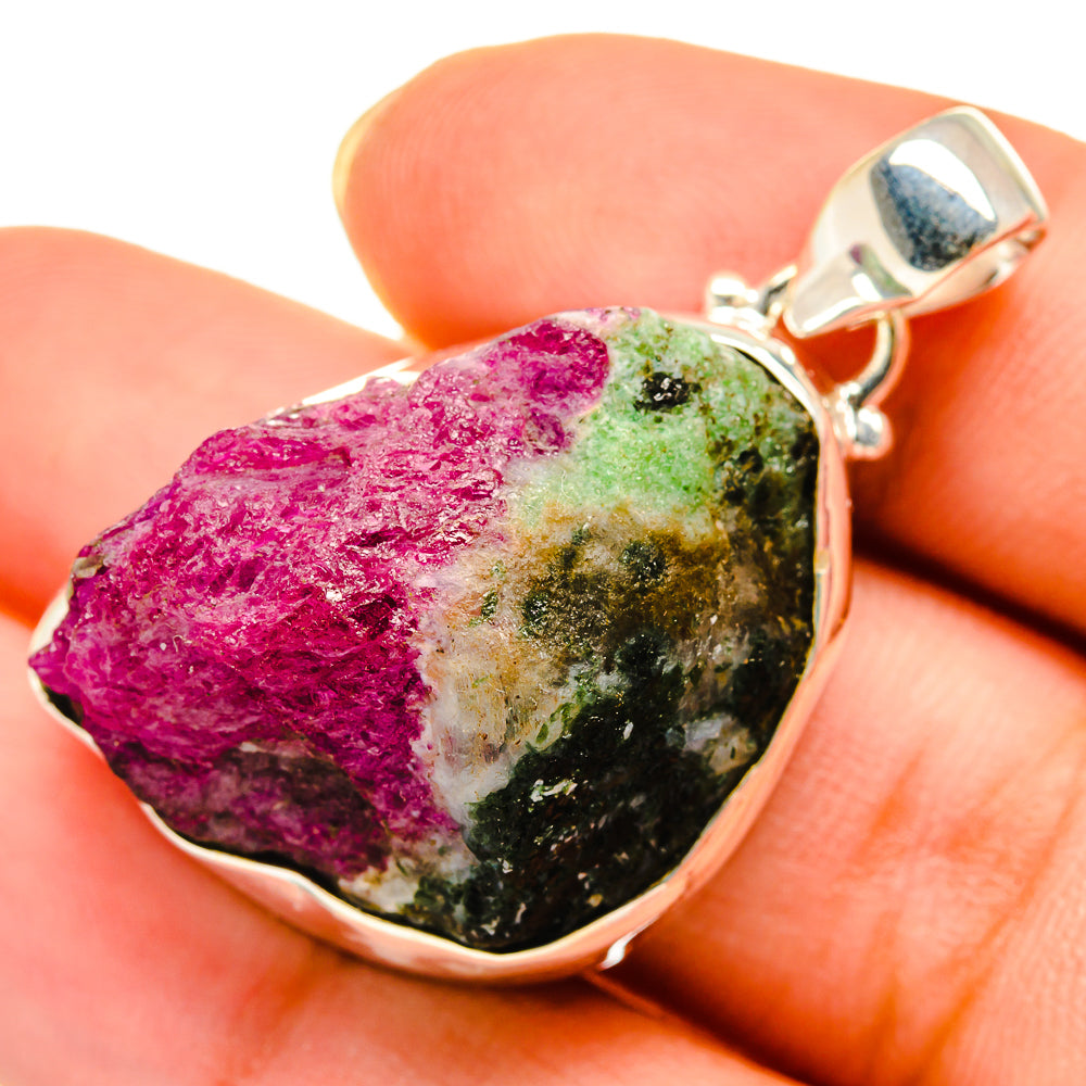 Ruby Zoisite Pendants handcrafted by Ana Silver Co - PD9504