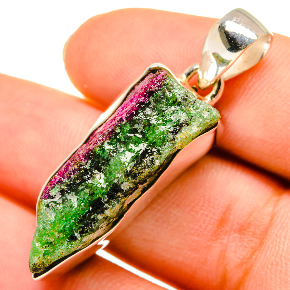 Ruby Zoisite Pendants handcrafted by Ana Silver Co - PD9506