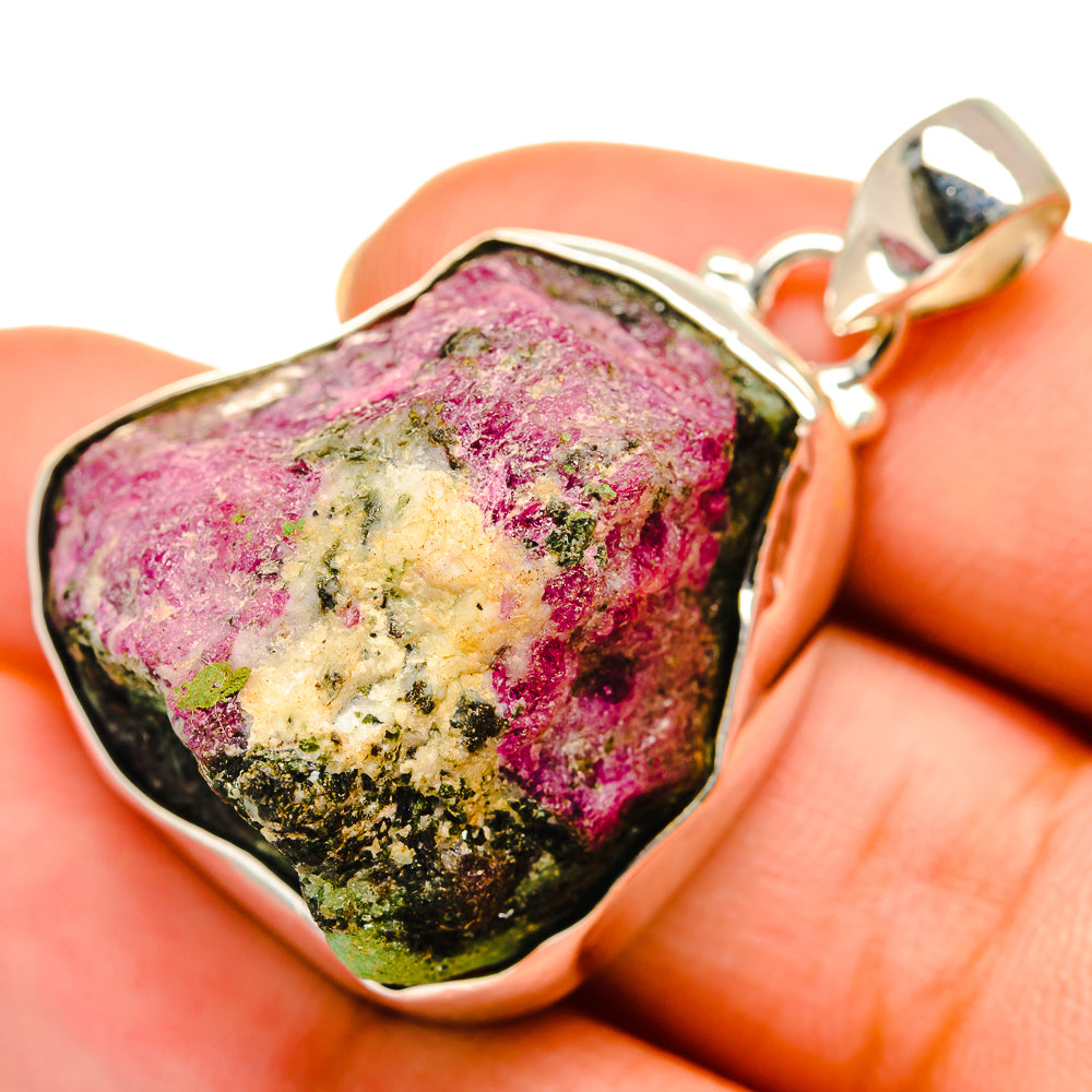 Ruby Zoisite Pendants handcrafted by Ana Silver Co - PD9507