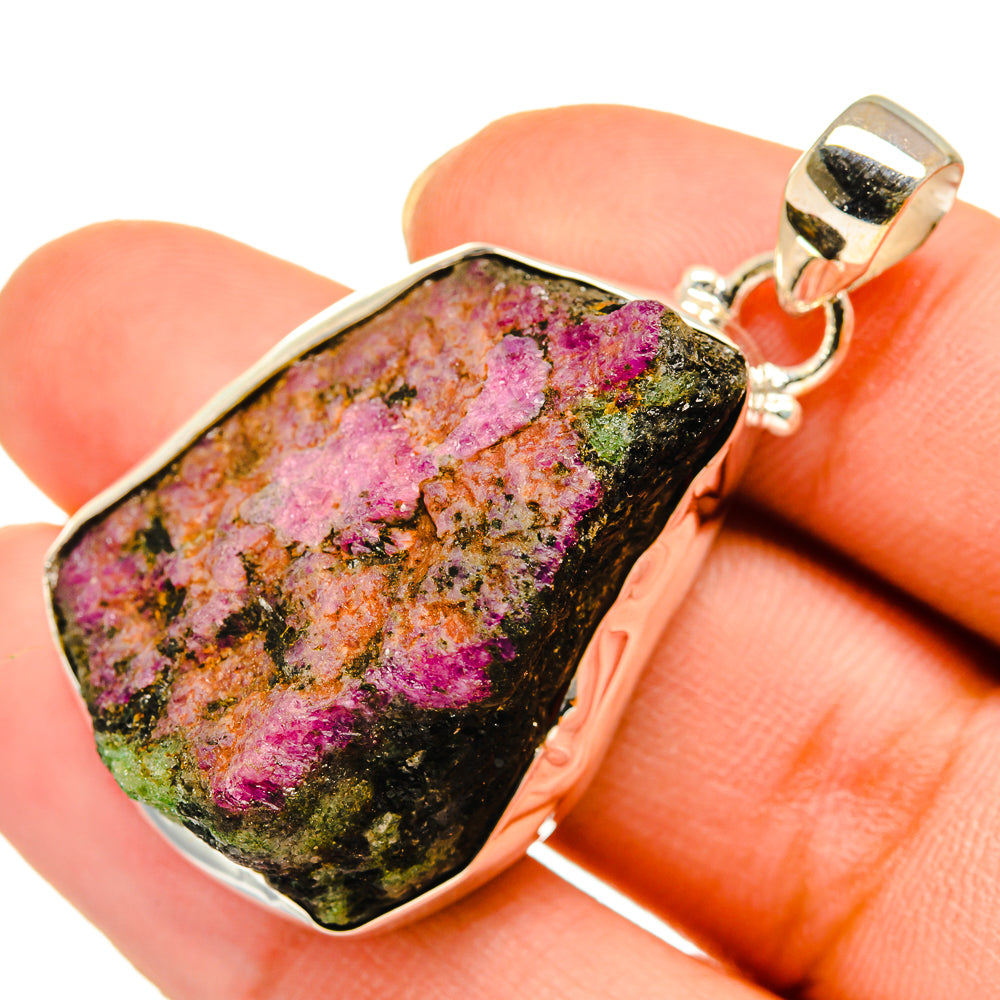 Ruby Zoisite Pendants handcrafted by Ana Silver Co - PD9508