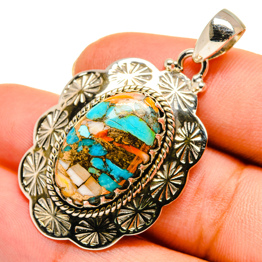 Blue Copper Composite Turquoise Pendants handcrafted by Ana Silver Co - PD9516