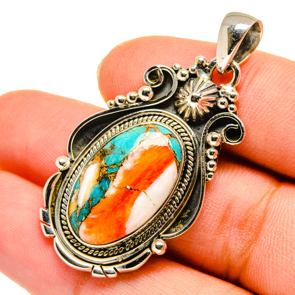 Blue Copper Composite Turquoise Pendants handcrafted by Ana Silver Co - PD9517
