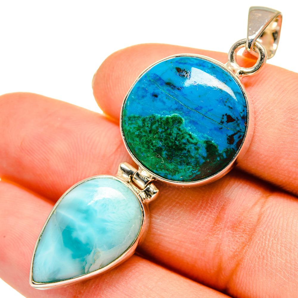 Chrysocolla Pendants handcrafted by Ana Silver Co - PD9526