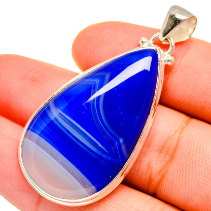Blue Botswana Agate Pendants handcrafted by Ana Silver Co - PD9568