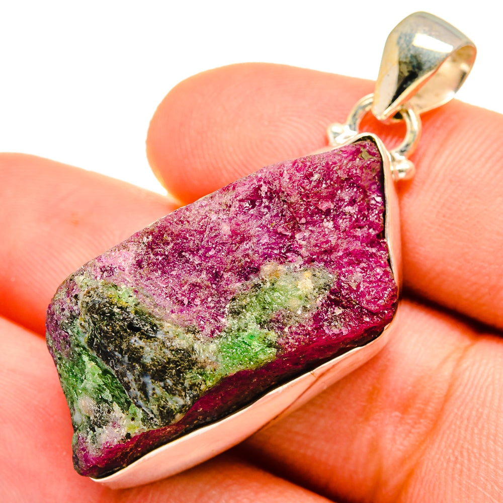 Ruby Zoisite Pendants handcrafted by Ana Silver Co - PD9594
