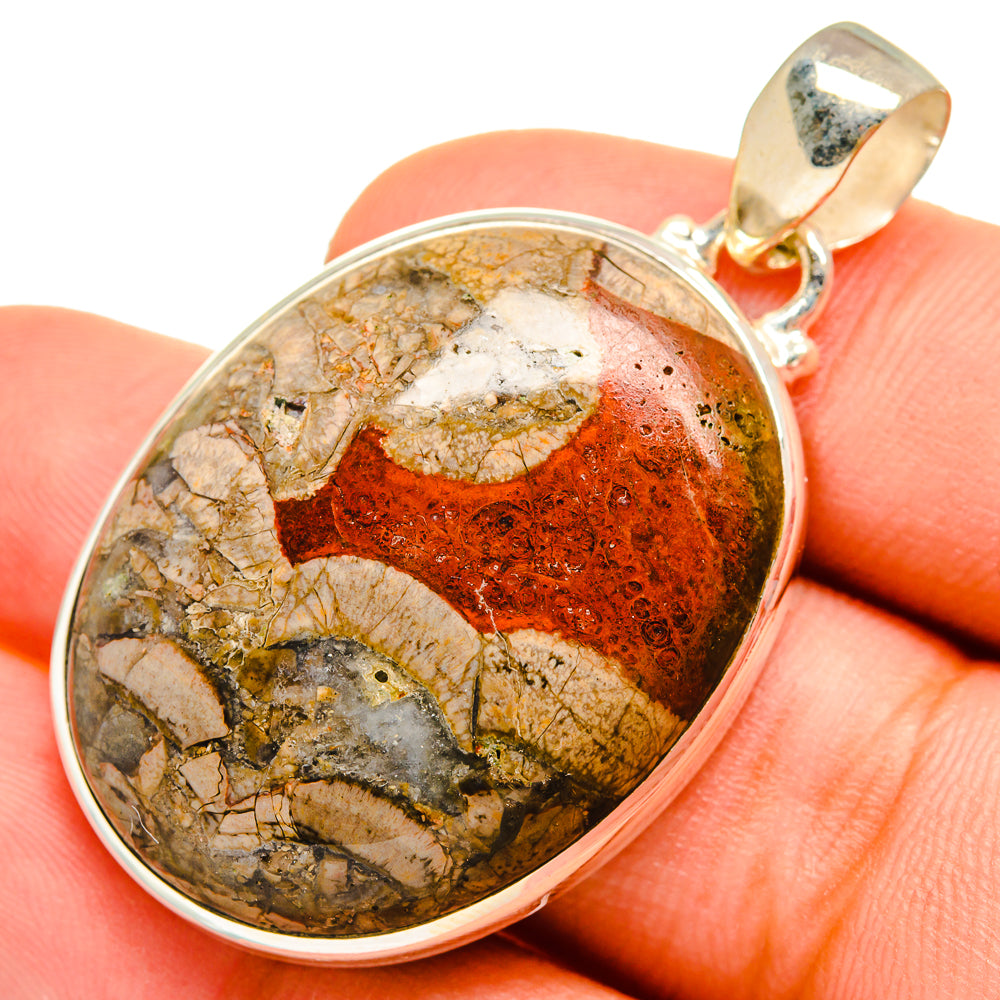 Mushroom Rhyolite Pendants handcrafted by Ana Silver Co - PD9603