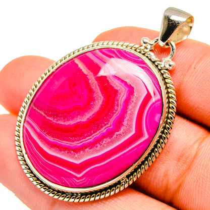 Pink Botswana Agate Pendants handcrafted by Ana Silver Co - PD9615