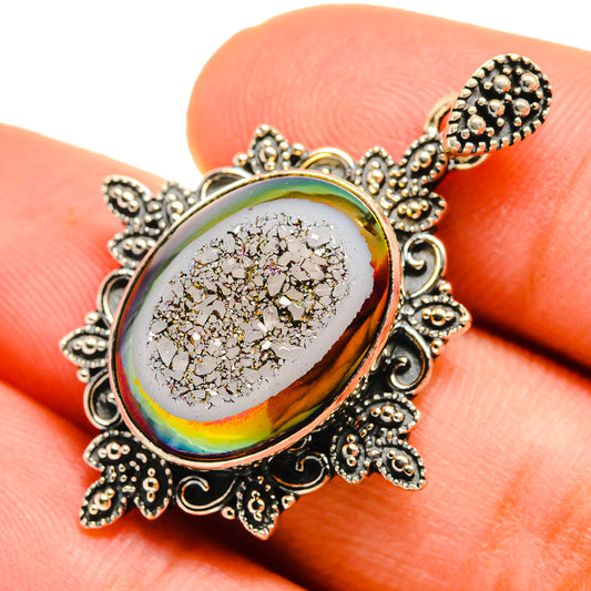 Titanium Druzy Pendants handcrafted by Ana Silver Co - PD9631
