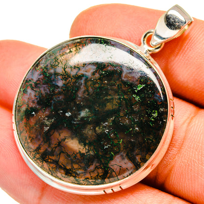 Green Moss Agate Pendants handcrafted by Ana Silver Co - PD9639