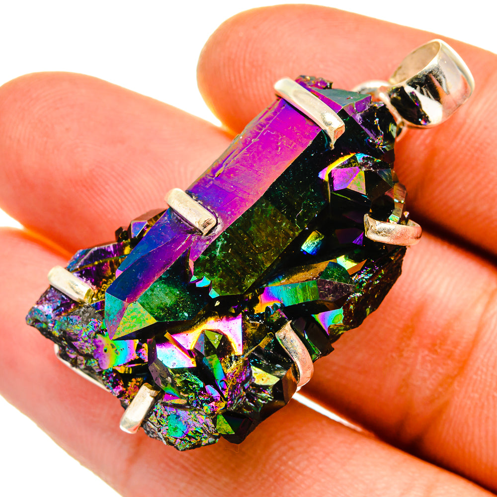 Titanium Sunshine Druzy Pendants handcrafted by Ana Silver Co - PD9675