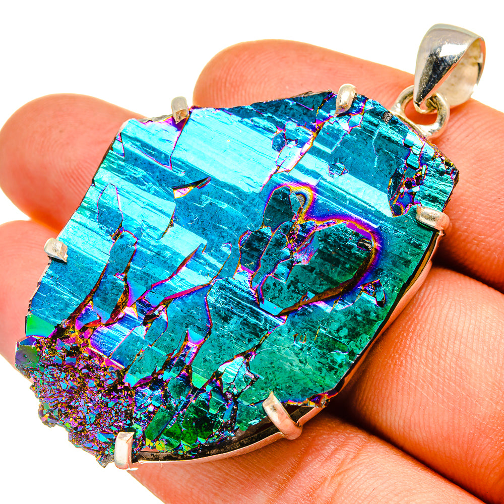 Titanium Sunshine Druzy Pendants handcrafted by Ana Silver Co - PD9677