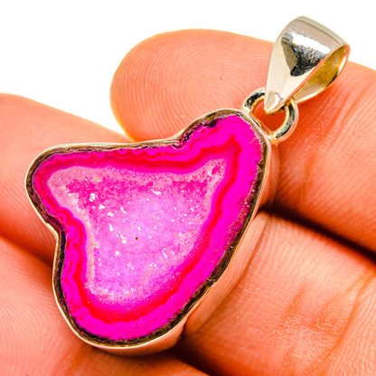 Pink Geode Slice Pendants handcrafted by Ana Silver Co - PD9678