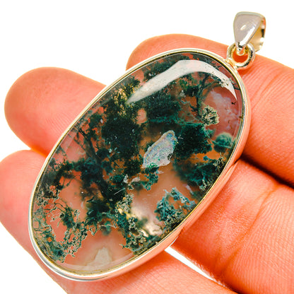 Green Moss Agate Pendants handcrafted by Ana Silver Co - PD9711