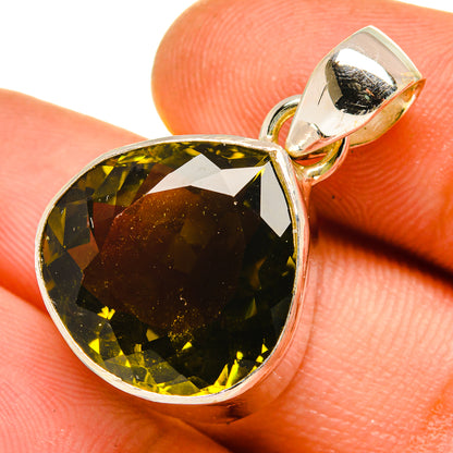 Olive Quartz Pendants handcrafted by Ana Silver Co - PD9727