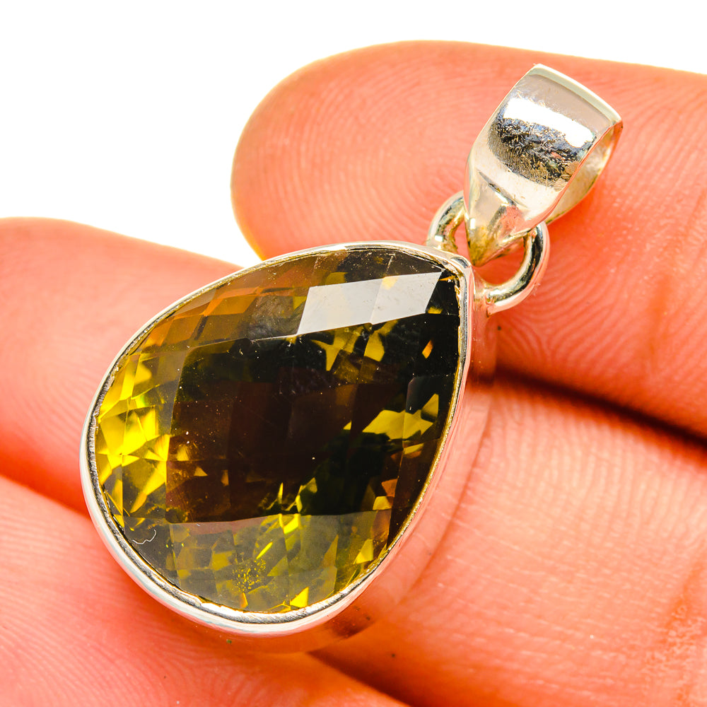 Olive Quartz Pendants handcrafted by Ana Silver Co - PD9730