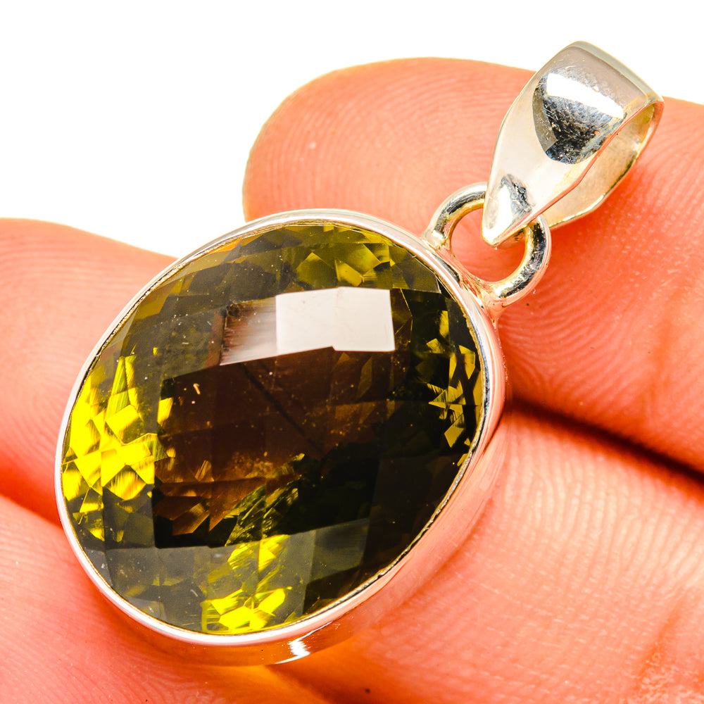 Olive Quartz Pendants handcrafted by Ana Silver Co - PD9731