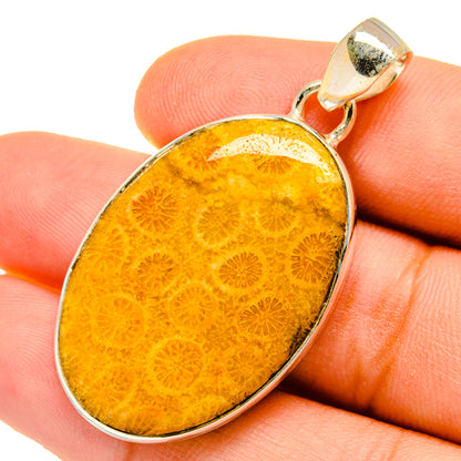 Fossil Coral Pendants handcrafted by Ana Silver Co - PD9763