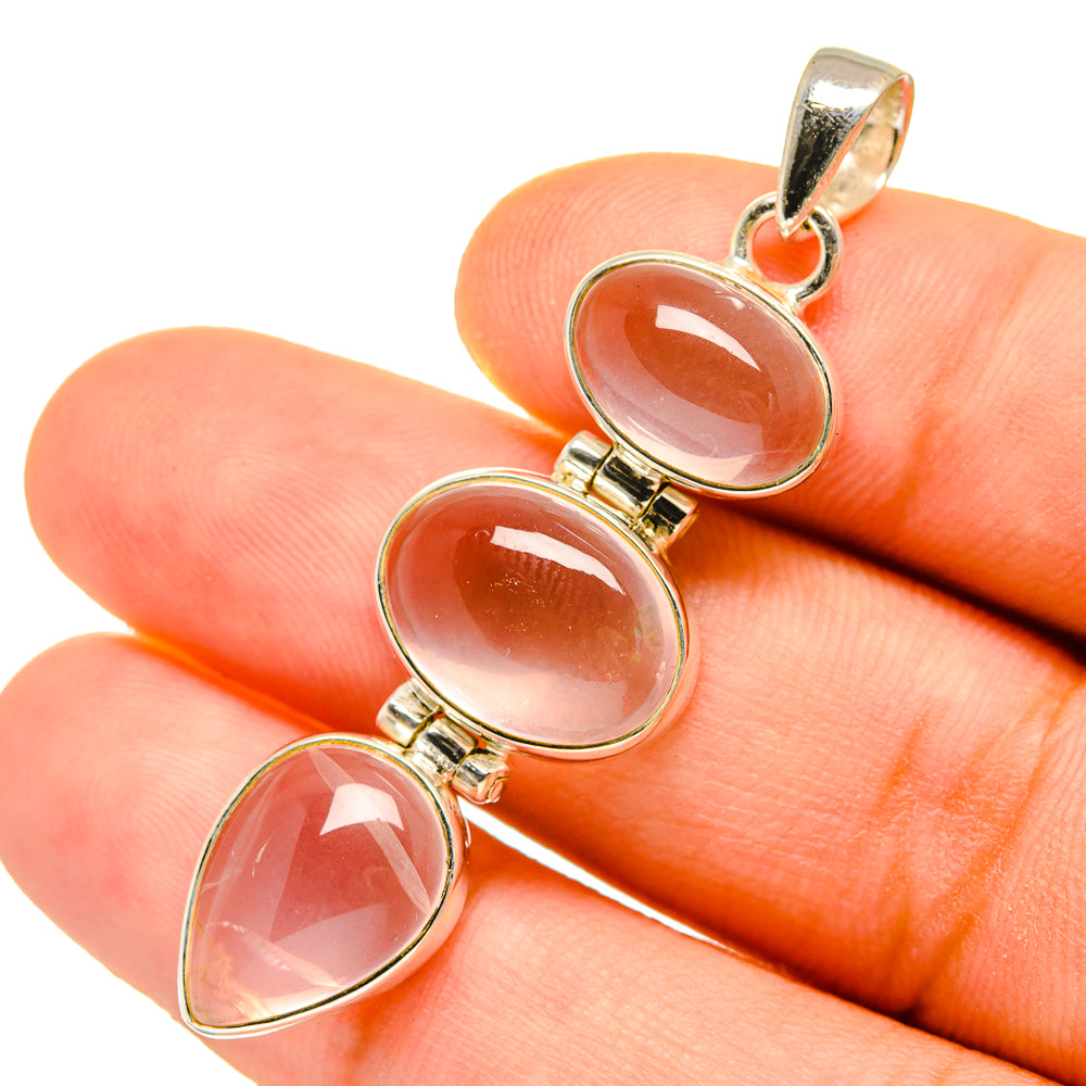 Rose Quartz Pendants handcrafted by Ana Silver Co - PD9766