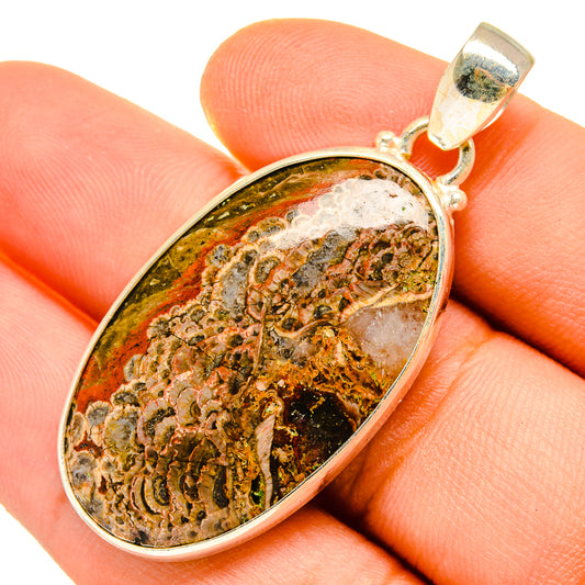 Mushroom Rhyolite Pendants handcrafted by Ana Silver Co - PD9780