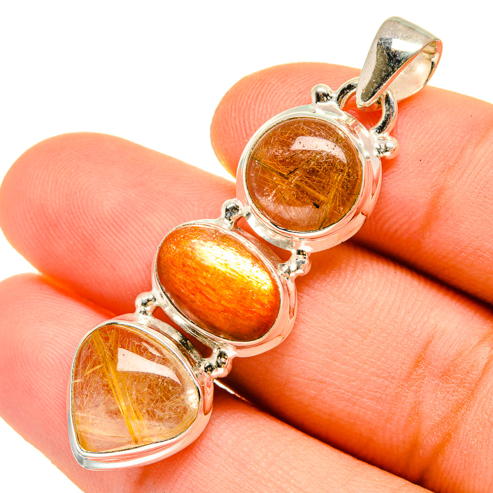Rutilated Quartz Pendants handcrafted by Ana Silver Co - PD9789