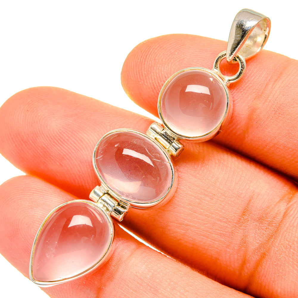 Rose Quartz Pendants handcrafted by Ana Silver Co - PD9824