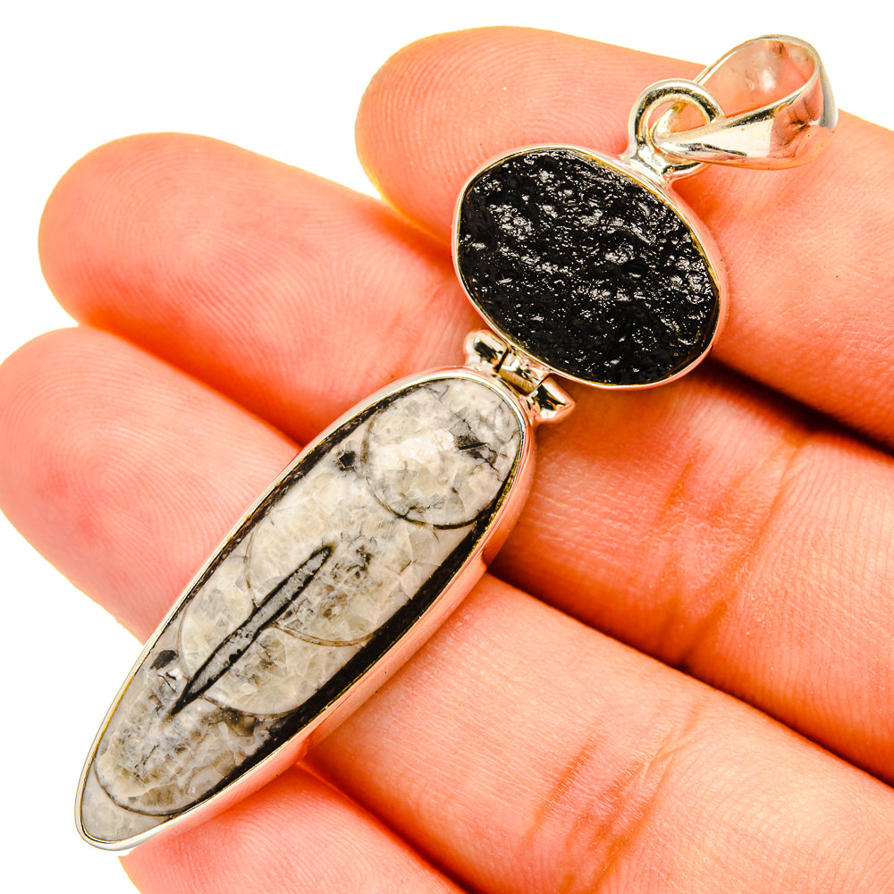 Orthoceras Fossil Pendants handcrafted by Ana Silver Co - PD9825
