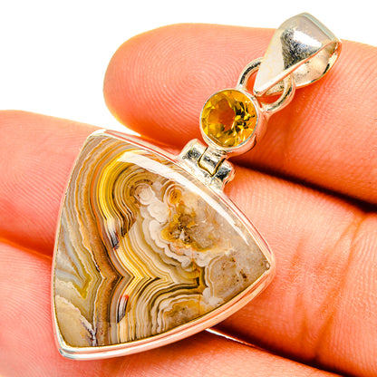 Laguna Lace Agate Pendants handcrafted by Ana Silver Co - PD9878