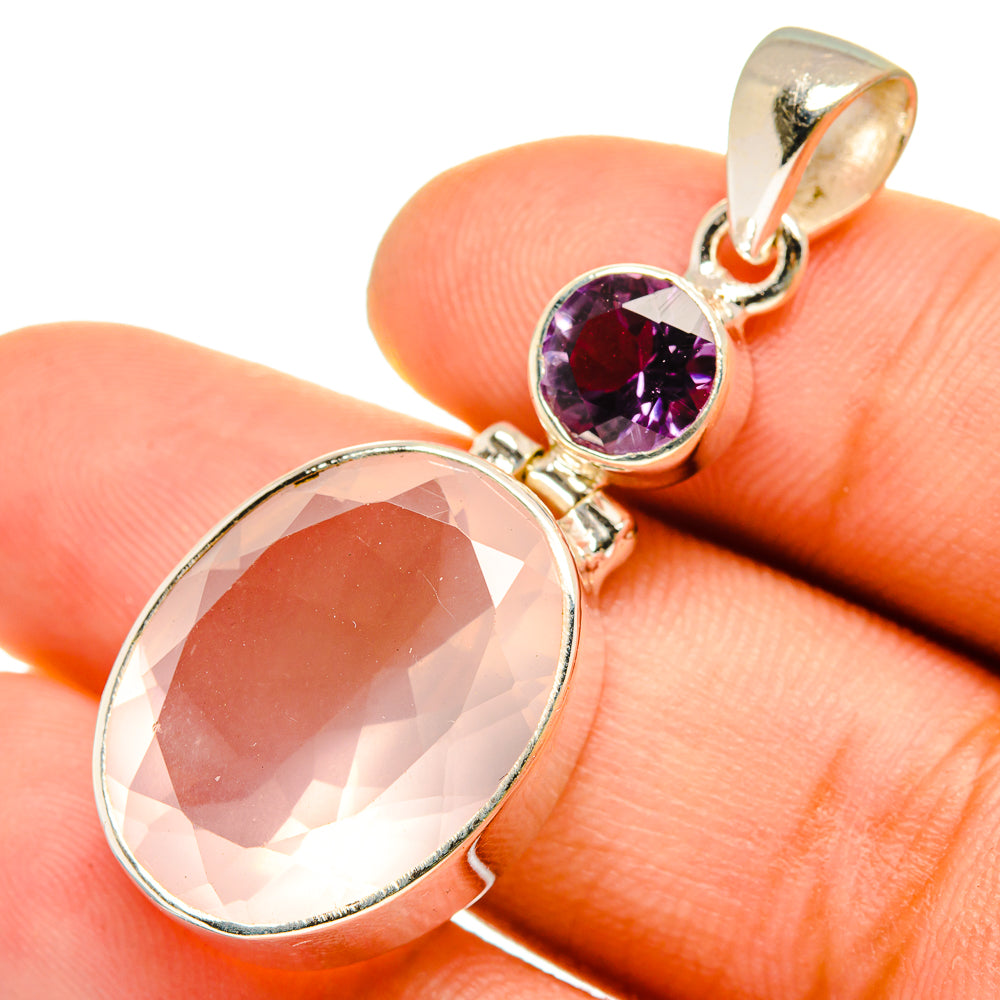 Rose Quartz Pendants handcrafted by Ana Silver Co - PD9900