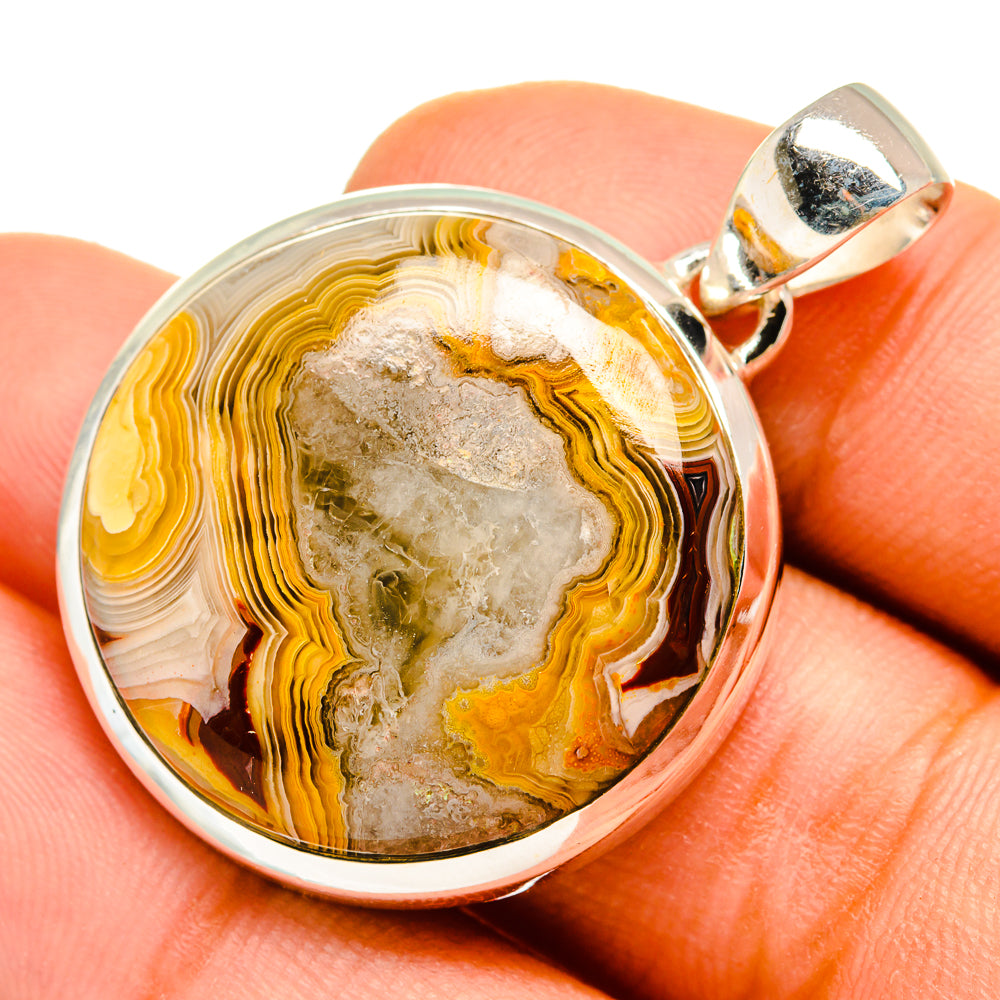 Laguna Lace Agate Pendants handcrafted by Ana Silver Co - PD9907