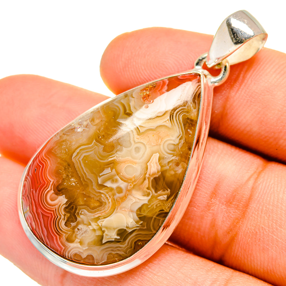 Laguna Lace Agate Pendants handcrafted by Ana Silver Co - PD9917