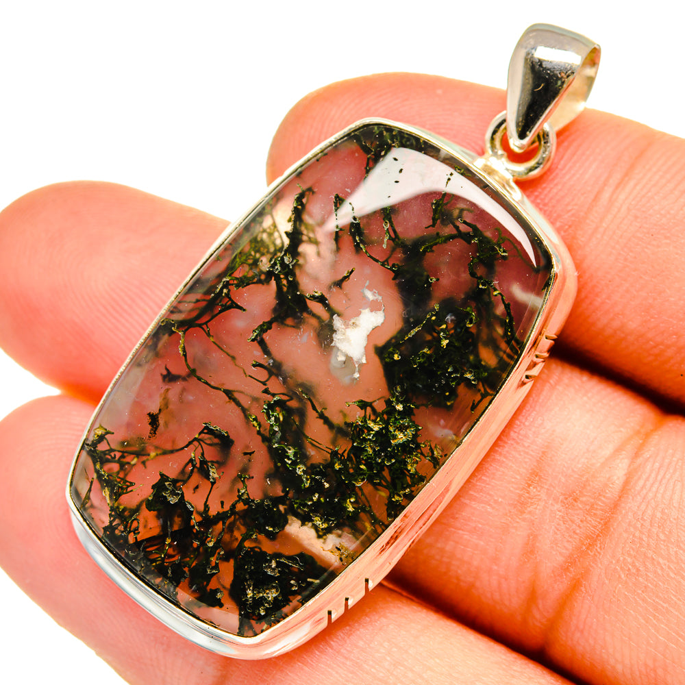 Green Moss Agate Pendants handcrafted by Ana Silver Co - PD9921