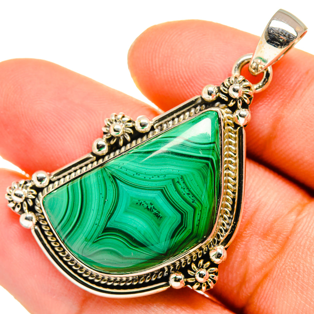 Malachite Pendants handcrafted by Ana Silver Co - PD9956