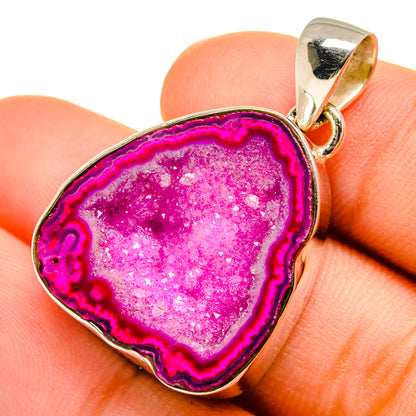 Pink Geode Slice Pendants handcrafted by Ana Silver Co - PD9966