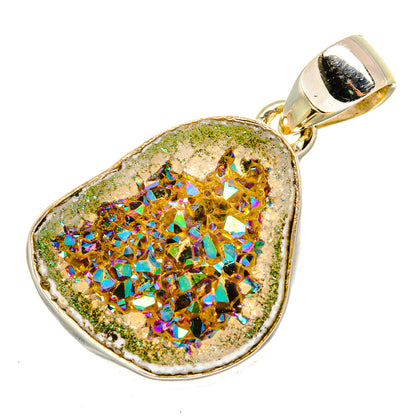 Titanium Geode Slice Pendants handcrafted by Ana Silver Co - PD10020