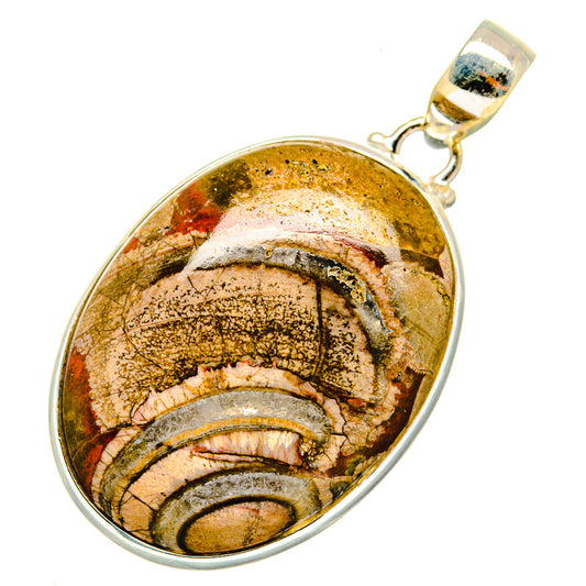Mushroom Rhyolite Pendants handcrafted by Ana Silver Co - PD10039