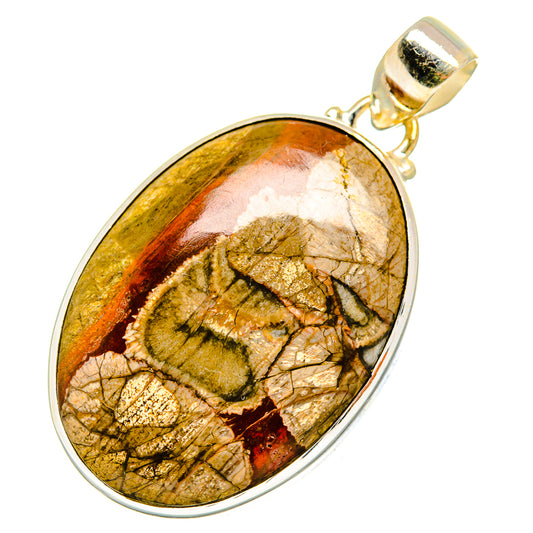 Mushroom Rhyolite Pendants handcrafted by Ana Silver Co - PD10041