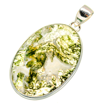 Green Moss Agate Pendants handcrafted by Ana Silver Co - PD10050