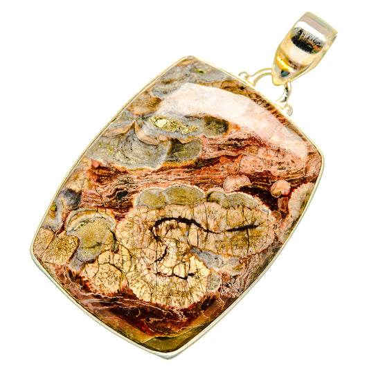 Mushroom Rhyolite Pendants handcrafted by Ana Silver Co - PD10052