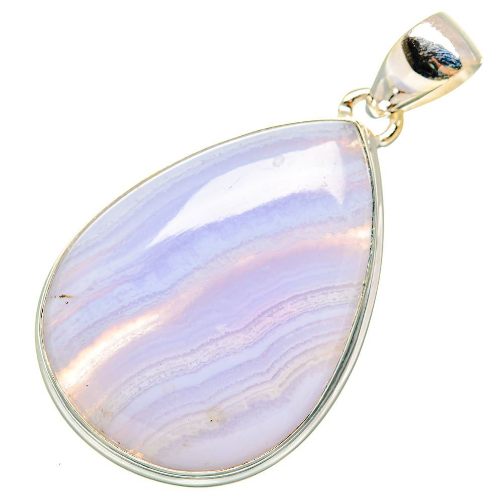 Blue Lace Agate Pendants handcrafted by Ana Silver Co - PD10136
