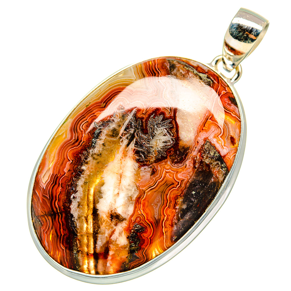 Crazy Lace Agate Pendants handcrafted by Ana Silver Co - PD10236