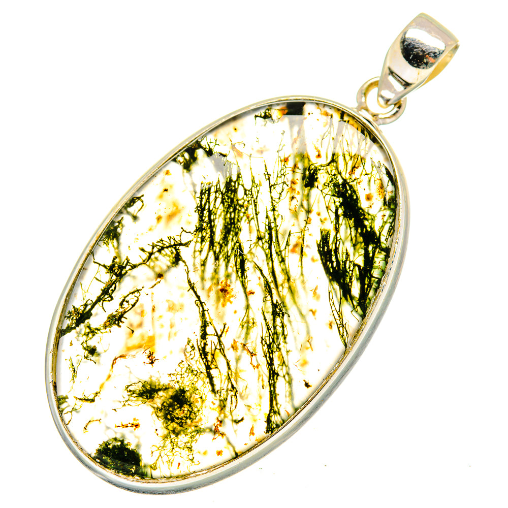 Green Moss Agate Pendants handcrafted by Ana Silver Co - PD10255