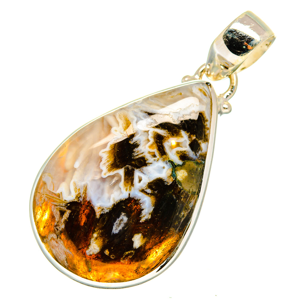 Plume Agate Pendants handcrafted by Ana Silver Co - PD10258