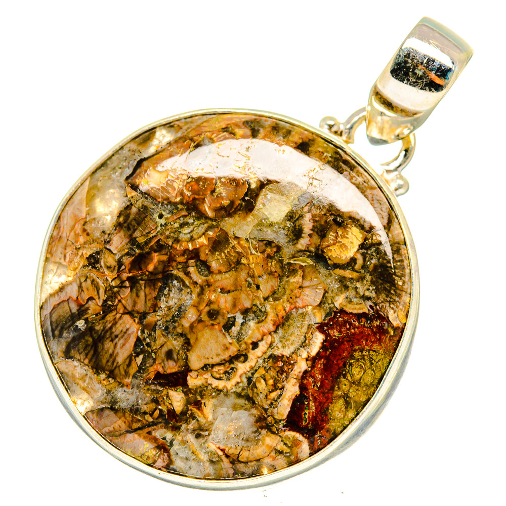 Mushroom Rhyolite Pendants handcrafted by Ana Silver Co - PD10266