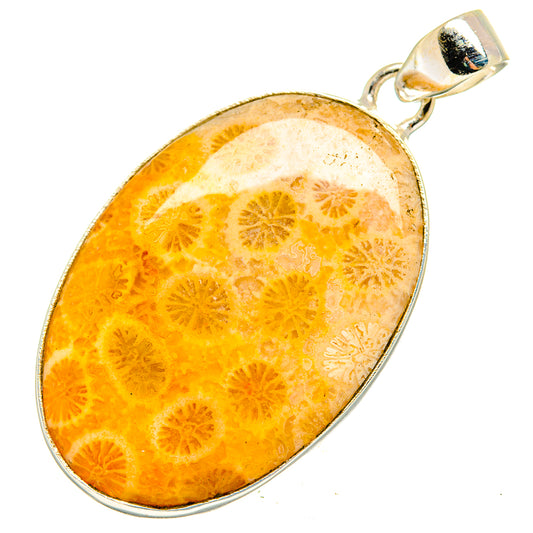 Fossil Coral Pendants handcrafted by Ana Silver Co - PD10272