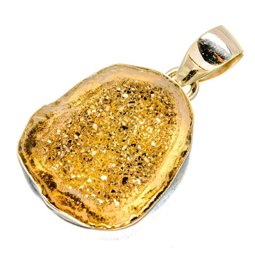 Metallic Coconut Druzy Pendants handcrafted by Ana Silver Co - PD10277