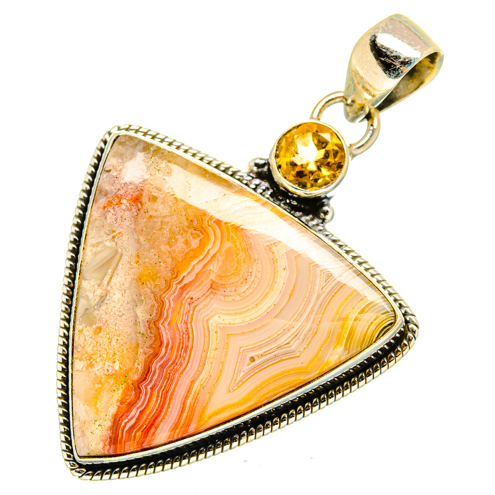 Crazy Lace Agate Pendants handcrafted by Ana Silver Co - PD10284