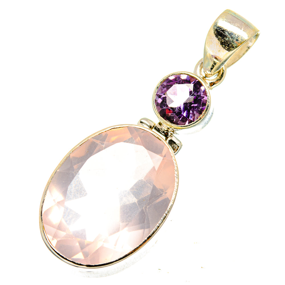Rose Quartz Pendants handcrafted by Ana Silver Co - PD10286