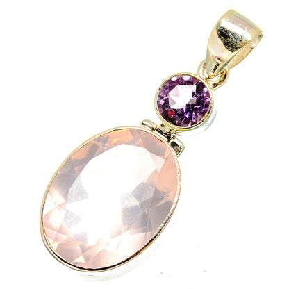 Rose Quartz Pendants handcrafted by Ana Silver Co - PD10286